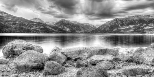 Twin Lakes Storm B&W - Wide Ratio