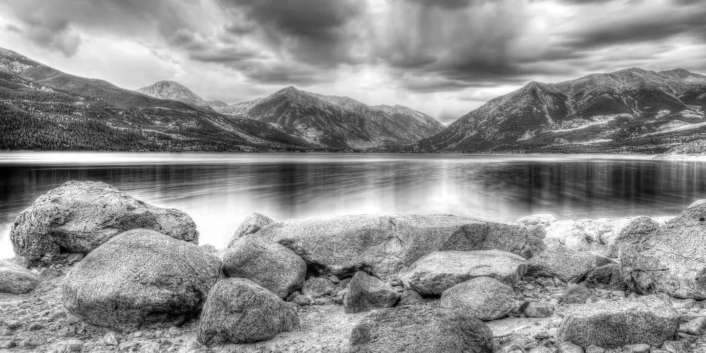 Twin Lakes Storm B&W - Wide Ratio